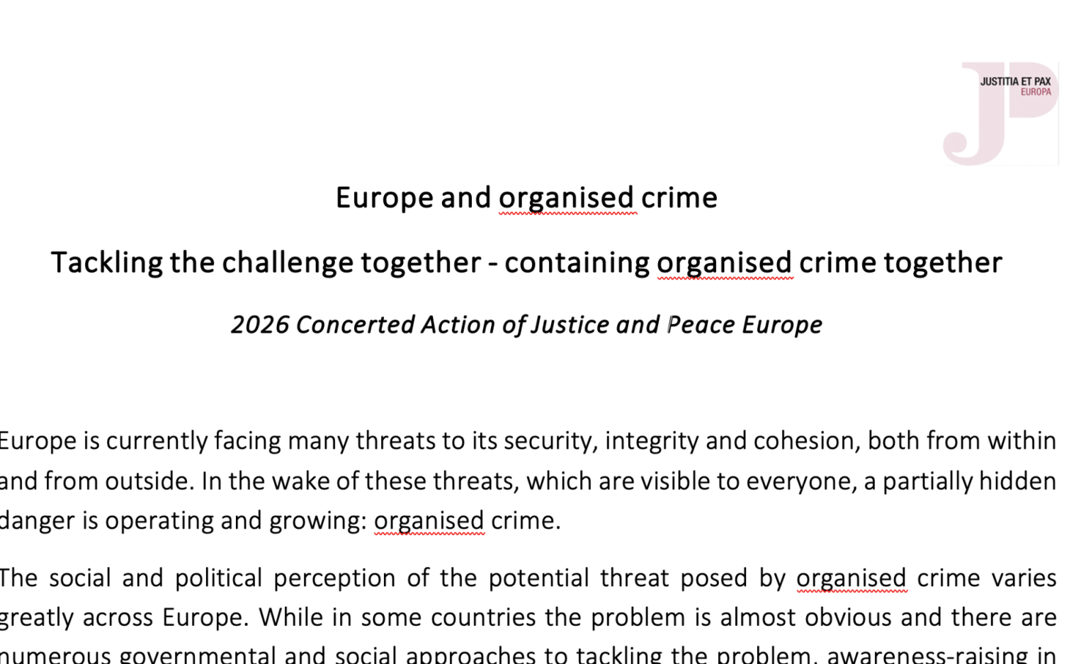 Europe and organised crime - Tackling the challenge together